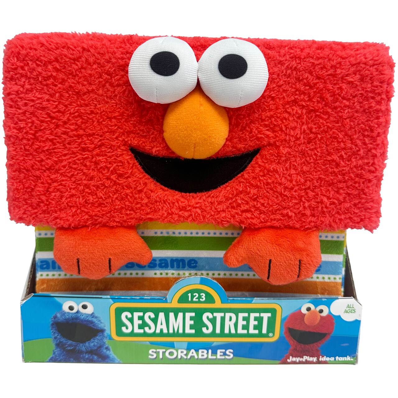 Sesame Street: Storables 10" Box - Elmo - Red Character Themed Bin, Fabric Storage Container, Opening Top Lid, Holds Toys, Books & More, Licensed